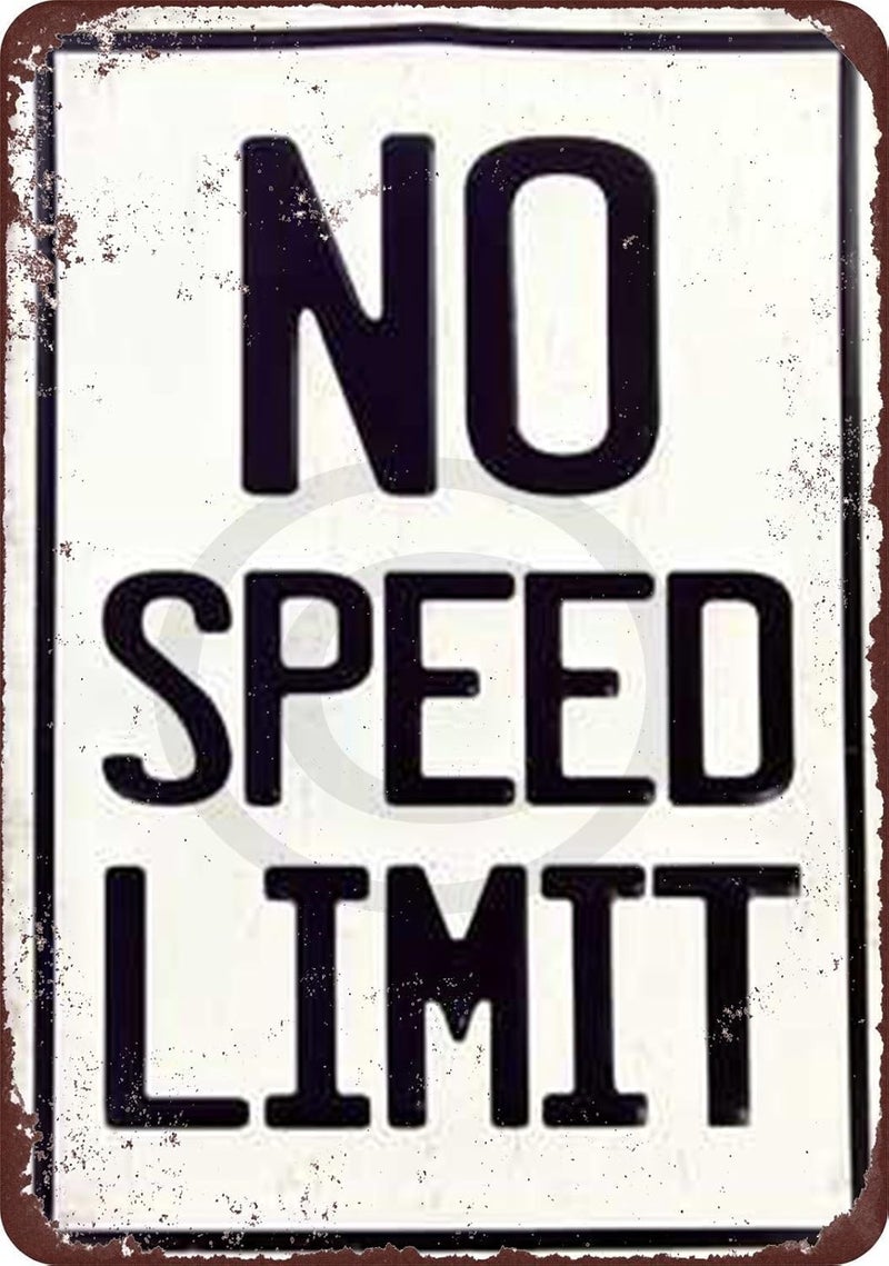 Custom Kraze No Speed Limit Vintage Reproduction Metal Sign 8 x 12 - Image 1